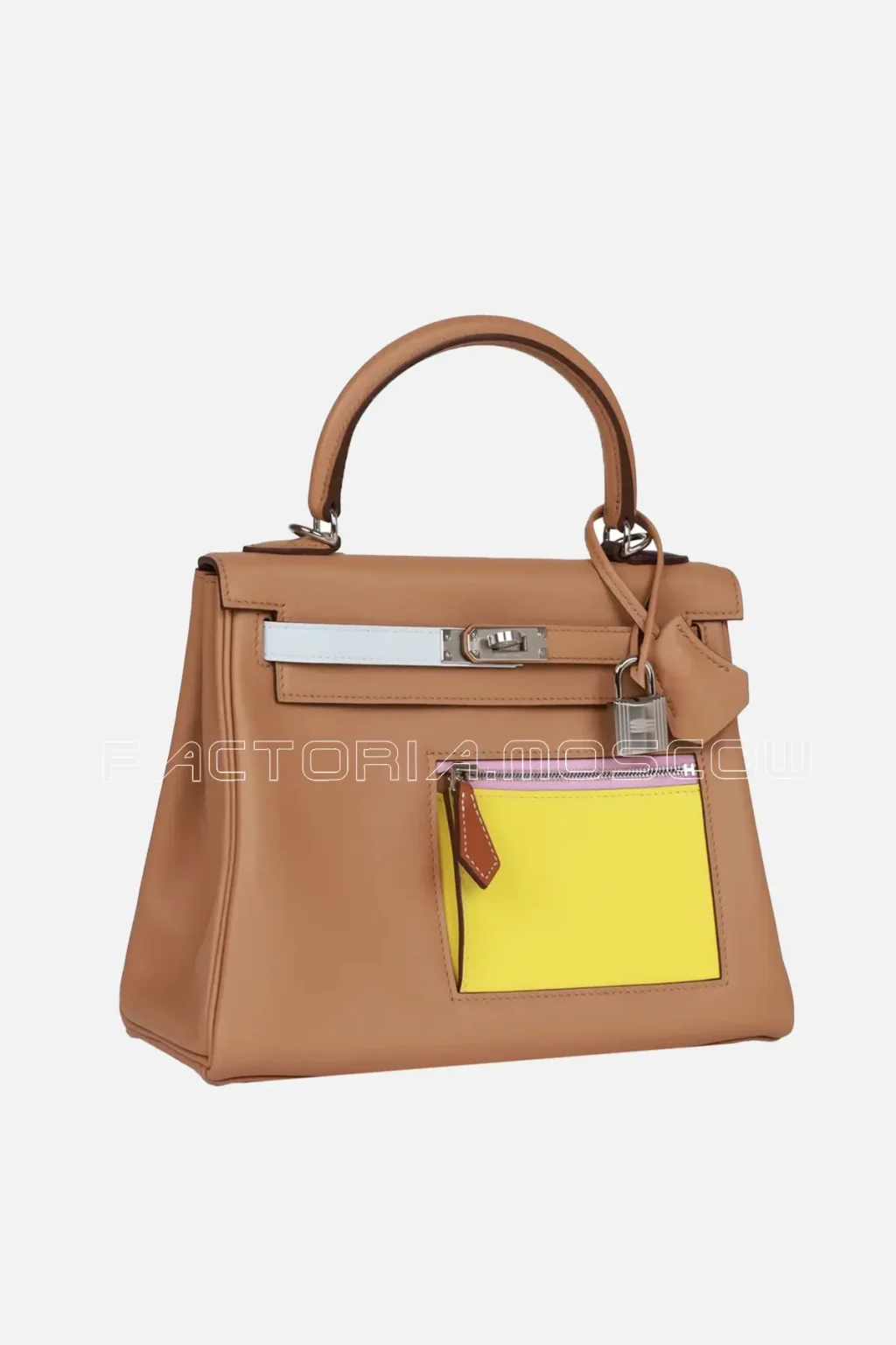 Hermès Colormatic Kelly Retourne 25 Chai, Bleu Brume and Lime Swift PHW