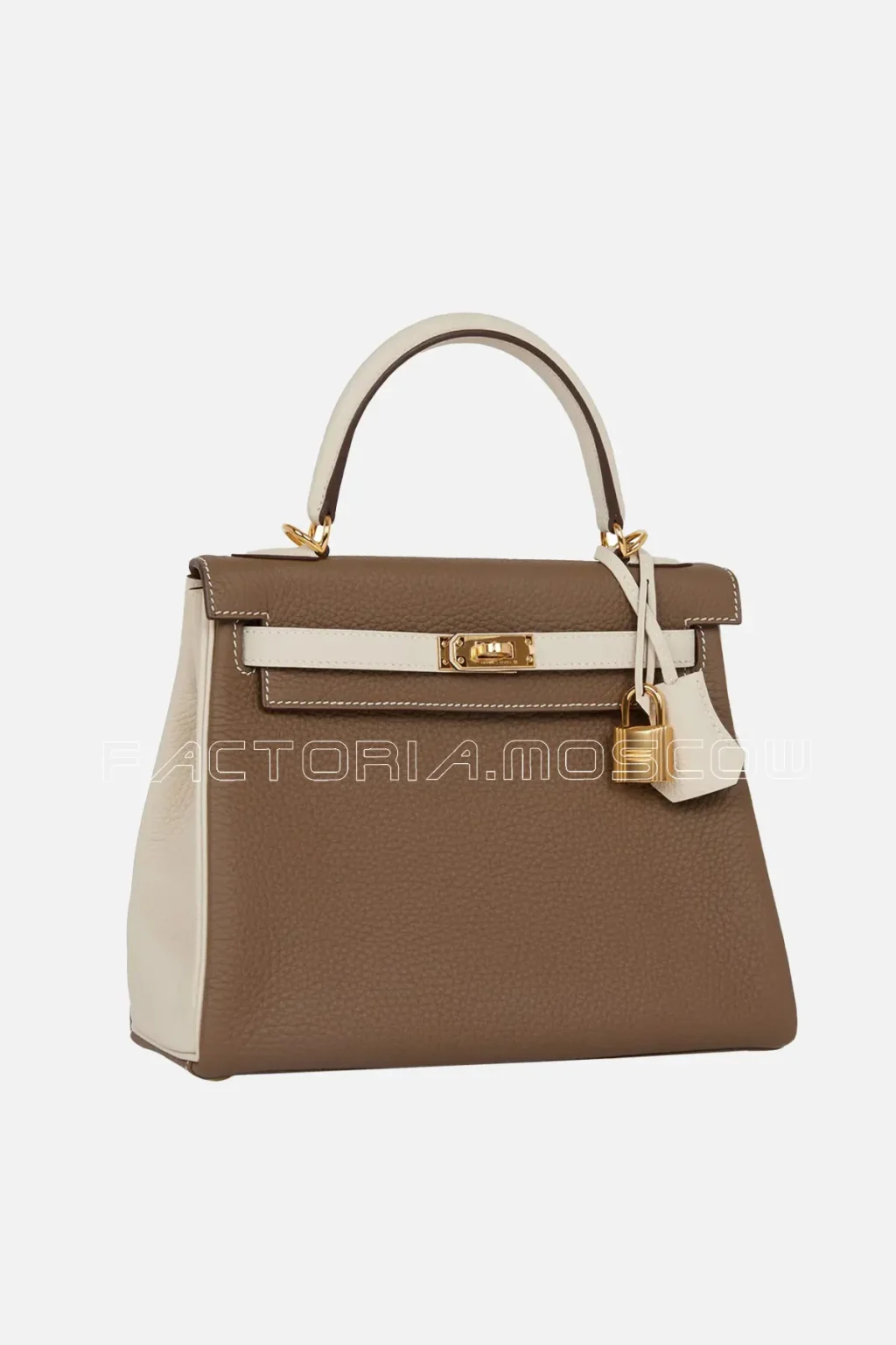 Hermès Special Order (HSS) Kelly Retourne 25 Etoupe and Craie Togo GHW