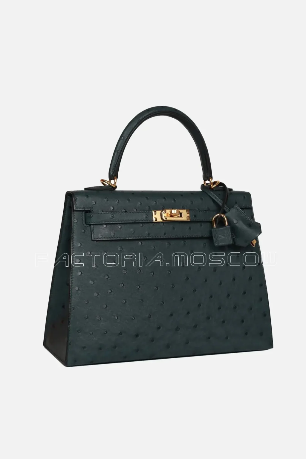 Hermès Kelly Sellier 25 Vert Cypress Ostrich GHW