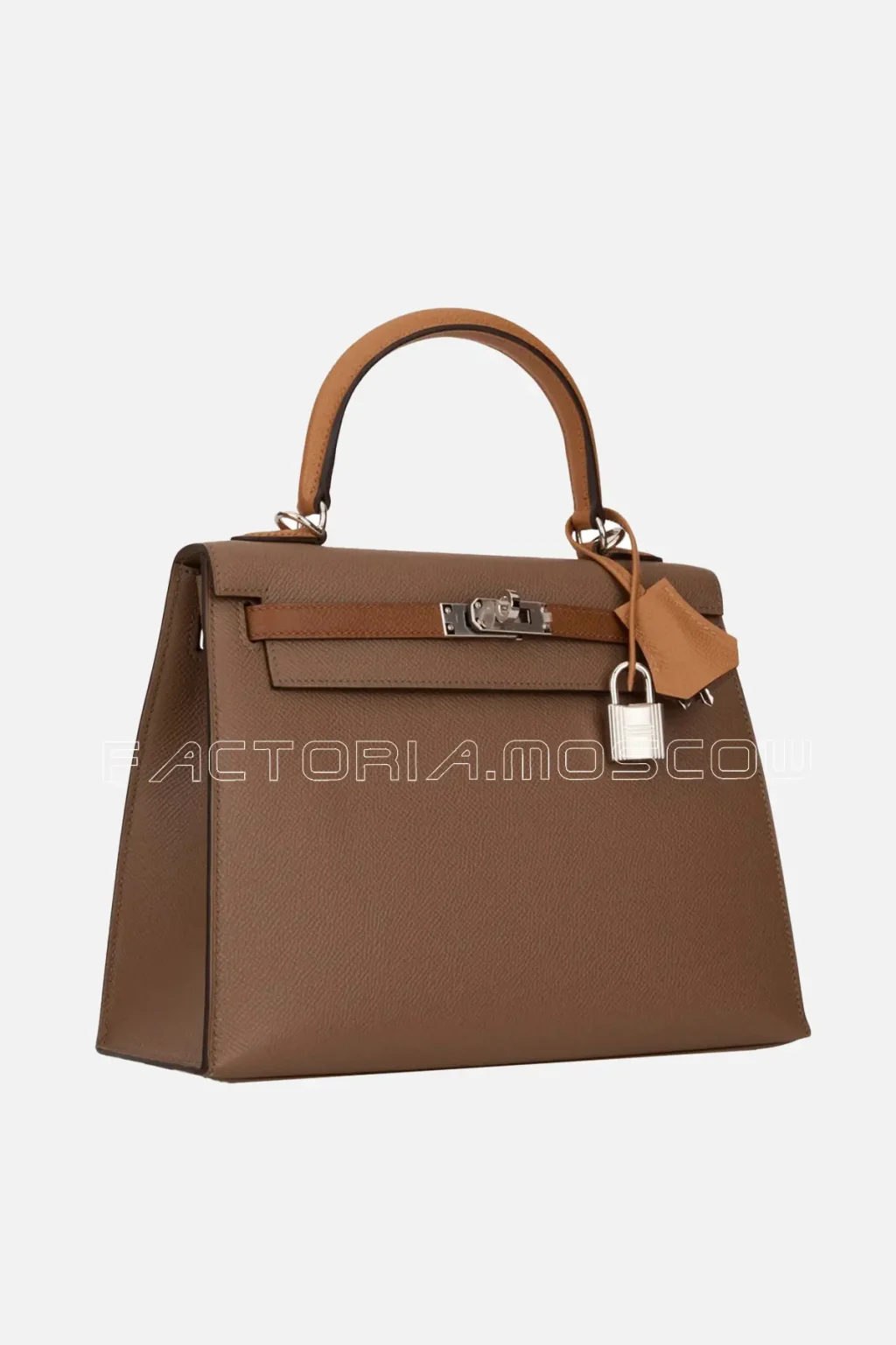 Hermès Kelly Sellier 25 Tri-Color Etoupe, Alezan and Biscuit Epsom PHW