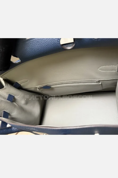 Hermes HSS Birkin 30 Togo Bleu Sapphire/Gris Mouette Hardware PHW