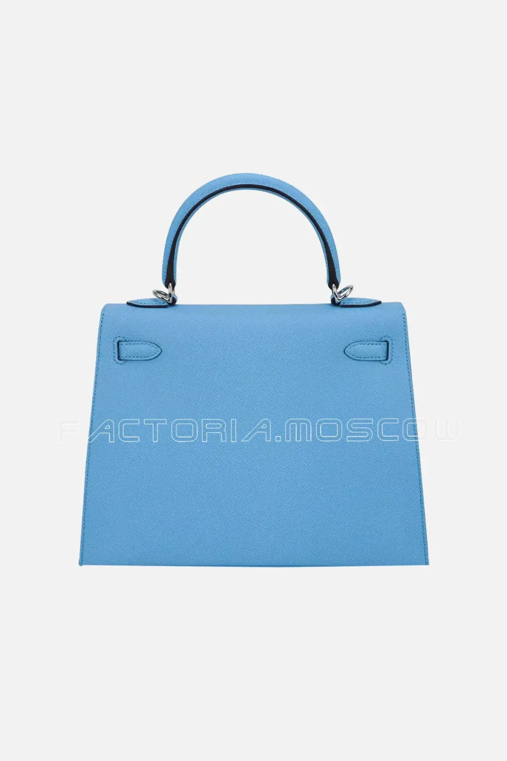 Hermes Kelly Sellier 25 Bag Blue Celeste Palladium Epsom Leather