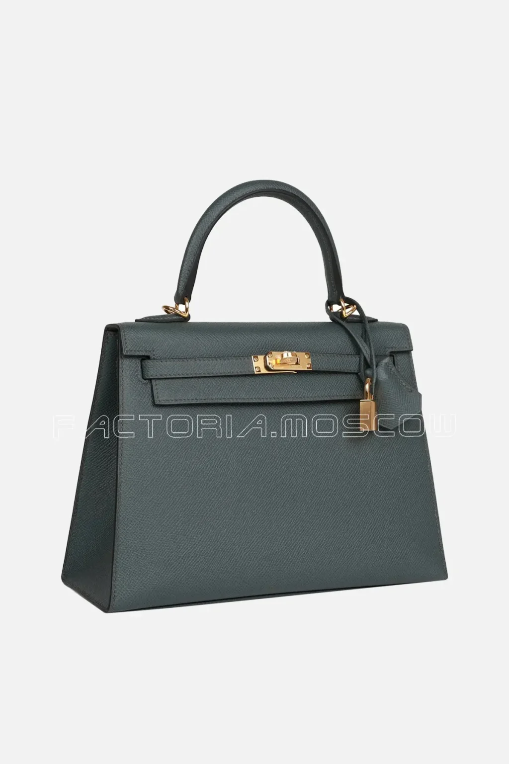 Hermès Kelly Sellier 25 Bleu Orage Epsom GHW