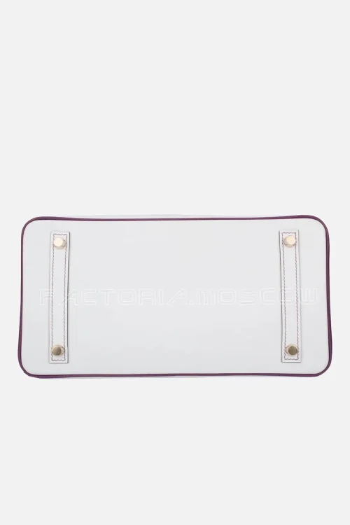 Hermes HSS Bi-Color White and Anemone Epsom Birkin 30 Brushed GHW