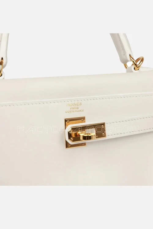 Hermès Kelly Retourne 25 White Swift GHW