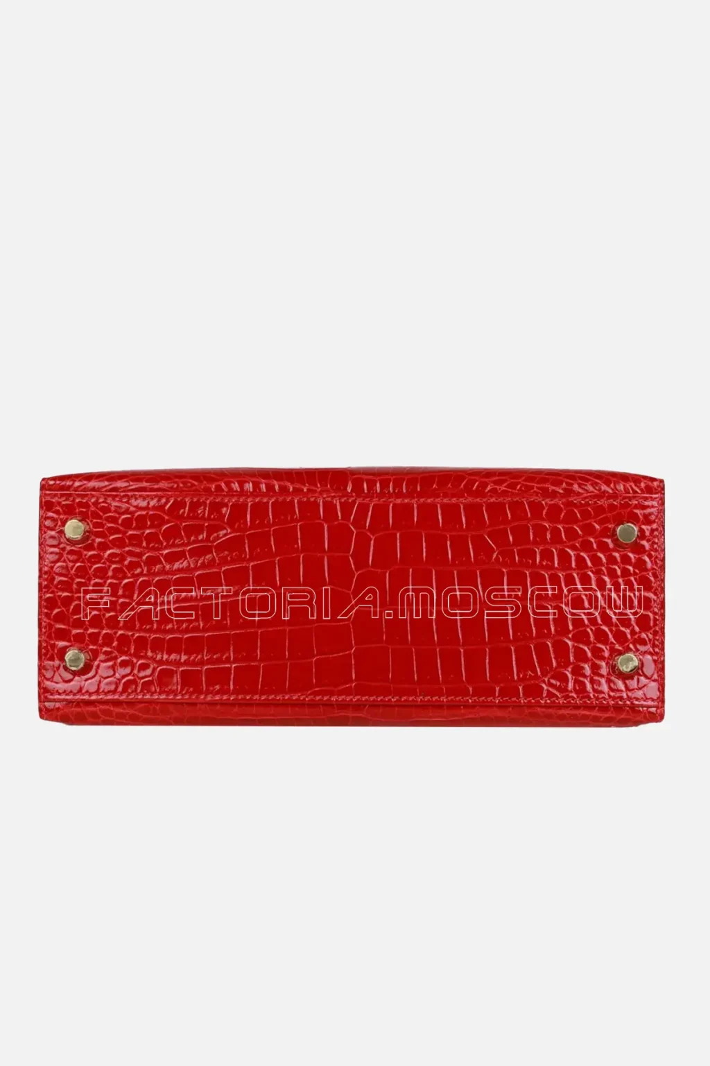 Hermès Kelly Sellier 25 Braise Shiny Porosus Crocodile GHW