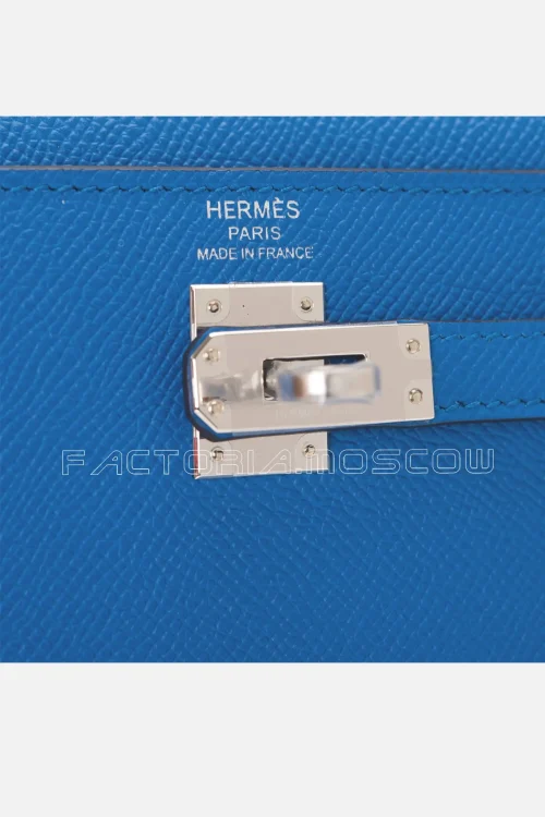 Hermès Bleu Zellige Sellier Kelly 25 of Epsom Leather PHW