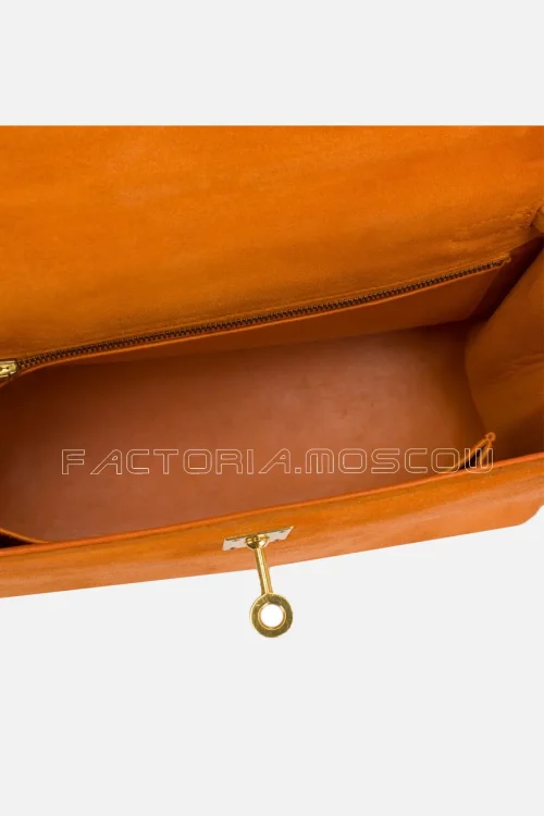 Hermès Sellier Kelly 25 Orange H Doblis GHW