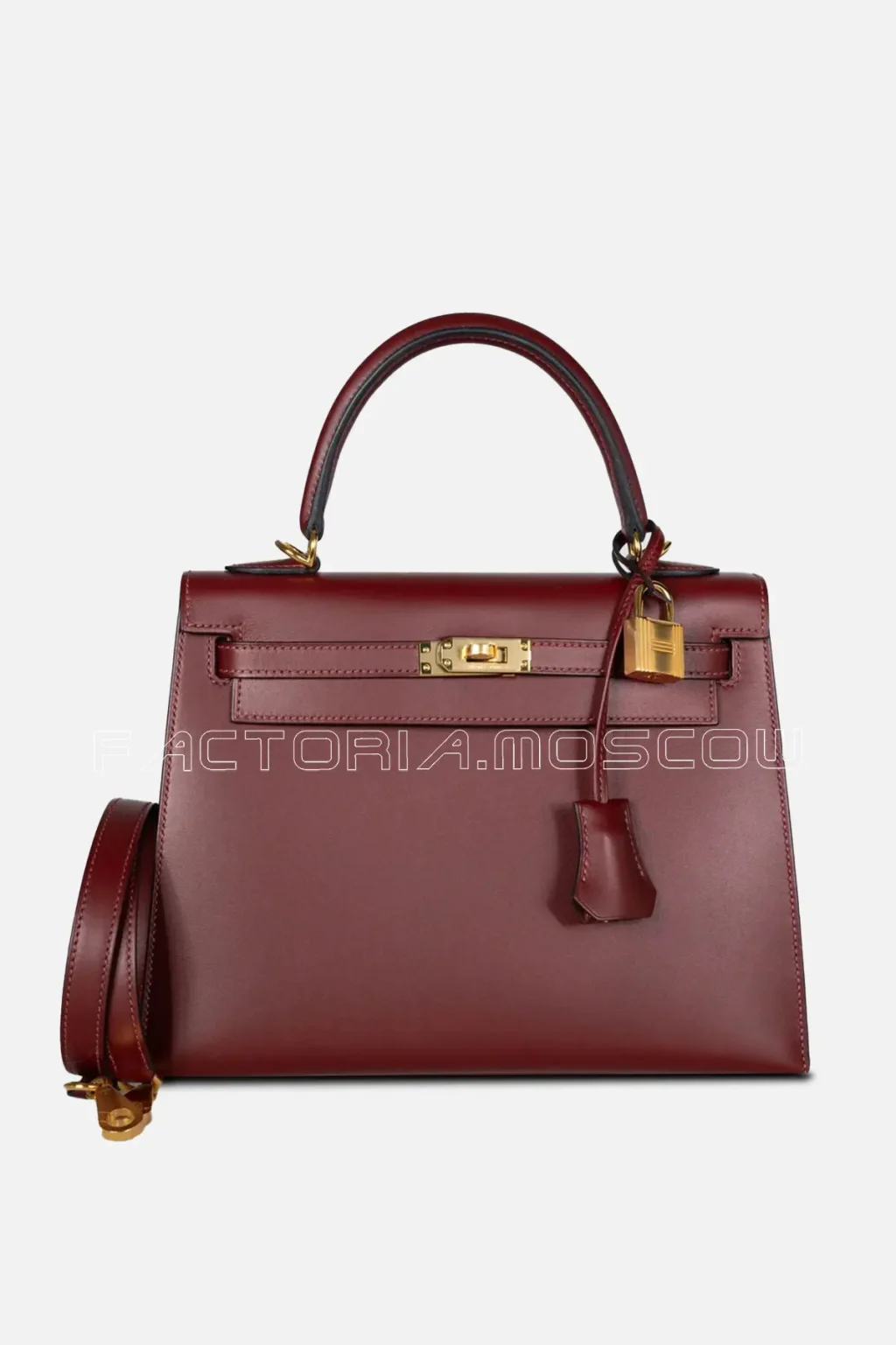 Hermès Kelly Sellier 25 Rouge H Box calf Leather GHW