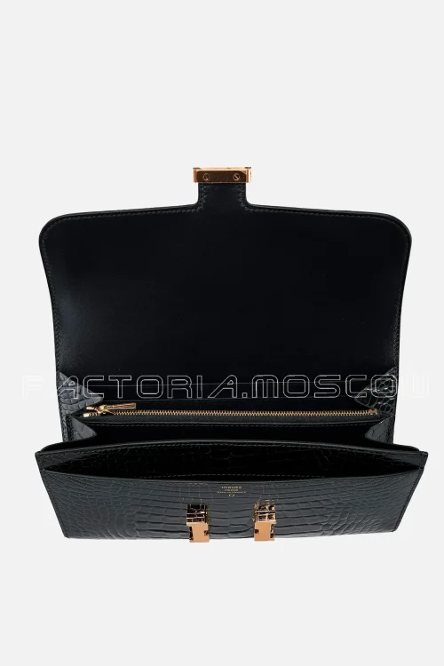 Hermes Constance Wallet Alligator lisse Blue Marine Hardware Ghw