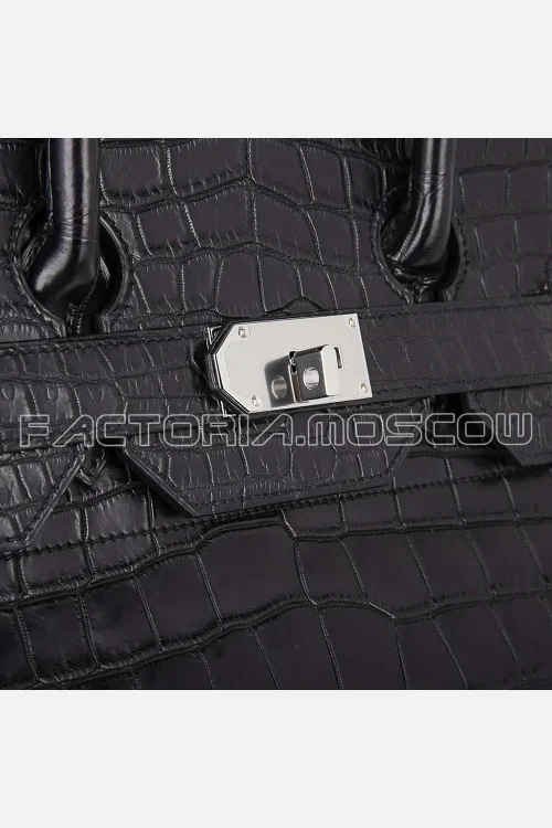 Hermes Birkin HAC 50 Travel Bag Matte Porosus Crocodile Black PHW