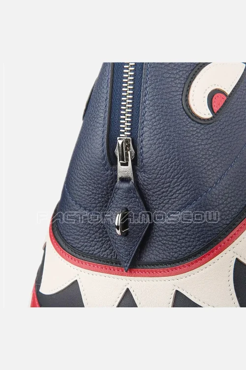 Hermes Bolide 40 Bag Men's Runway Unisex Shark Monster Togo Blue Indigo PHW