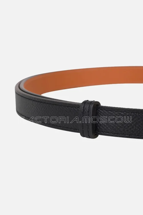 Hermes Kelly 18 Belt Black/Orange Epsom Hardware Gold