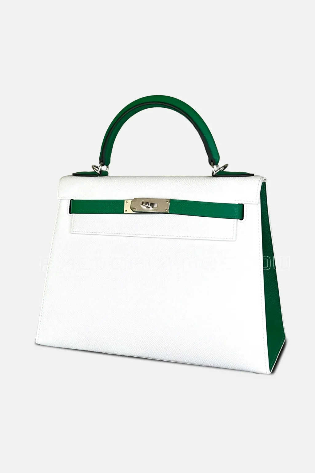 Hermes Kelly Sellier 28 Special Order (HSS) Epsom Colour White/Vert Vertigo PHW