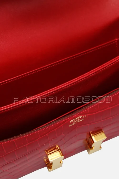 Hermes Constance 25 Elan Crocodile Niloticus lisse Colour Braise GHW