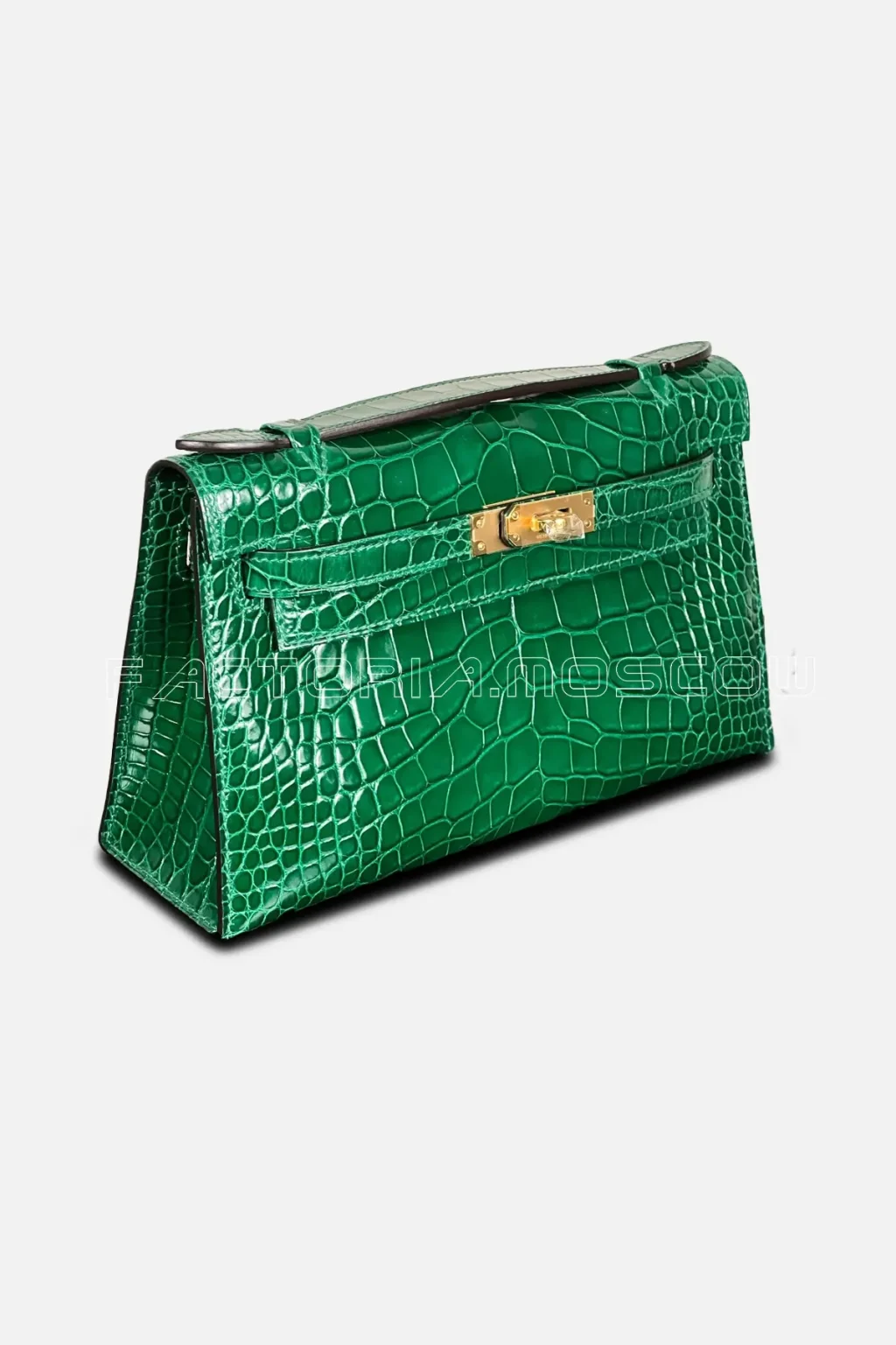 Hermes Kelly Pouchette Alligator Lisse Colour Cactus GHW