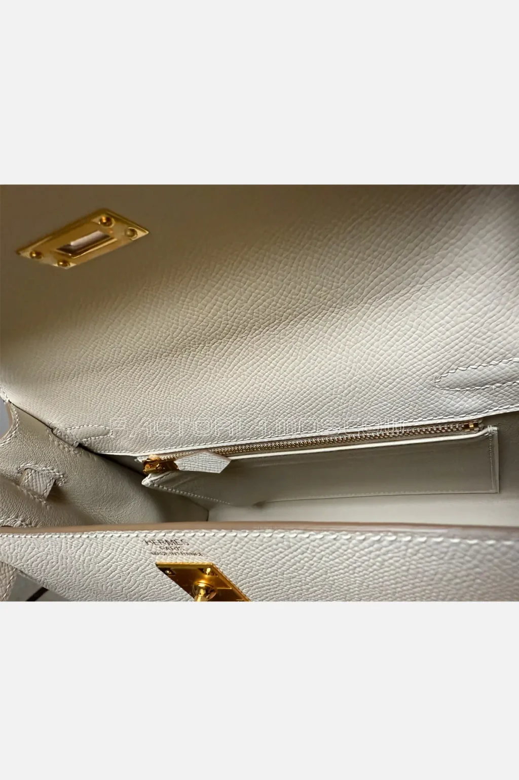 Hermes Kelly Sellier 25 Epsom Colour Craie Hardware GHW