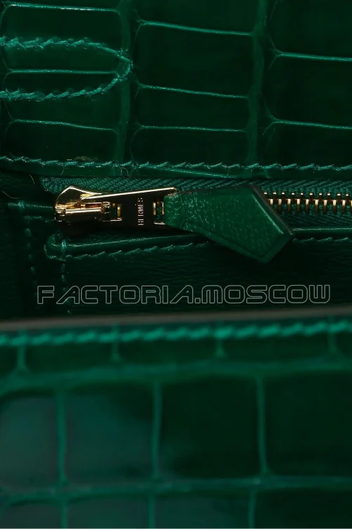 Hermes Kelly Sellier 25 Shiny Crocodile Niloticus Vert Emeraude GHW