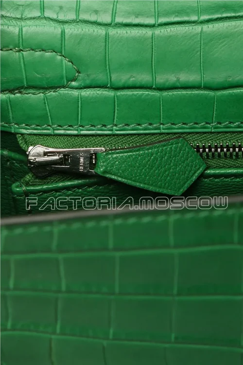 Hermes Kelly Retourne 25 Crocodile Niloticus matte Cactus PHW