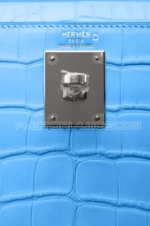 Hermes Kelly Retourne 28 Alligator Matte Colour Blue de Nord PHW