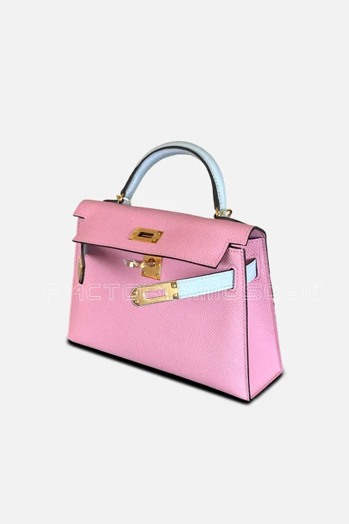 Hermes Kelly Mini 20 HSS Epsom Mauve Sylvestre/Blue Brume Hardware GHW