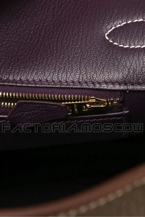 Hermes Birkin 35 HSS Clemence Colour Etoupe/Raisin GHW