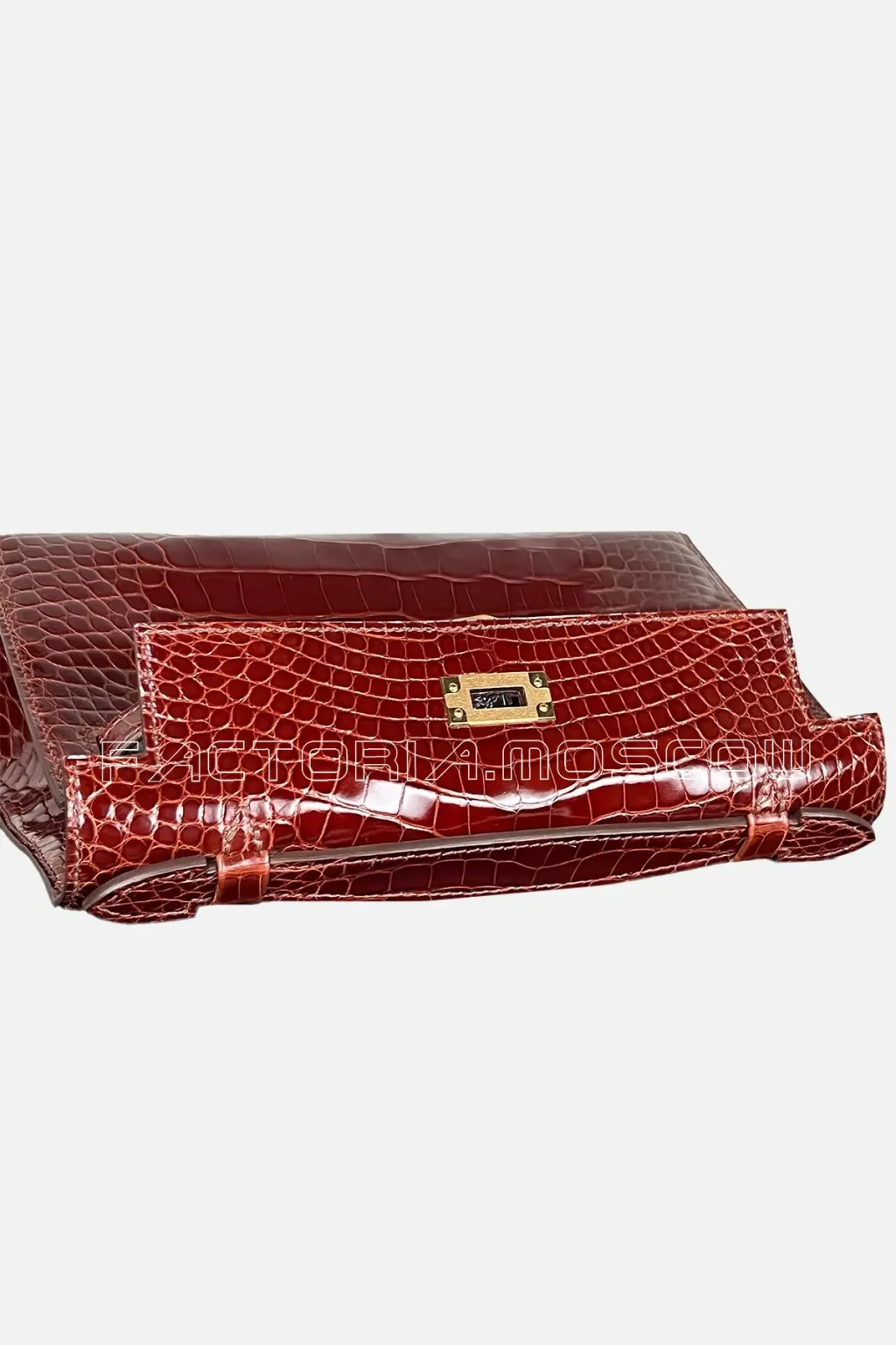 Hermes Kelly Pouchette Alligator lisse Colour Miel (Honey Brown) GHW