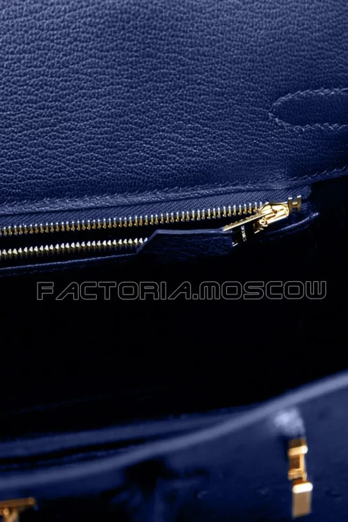Hermes Birkin 25 Ostrich Blue Sapphire Hardware Rghw