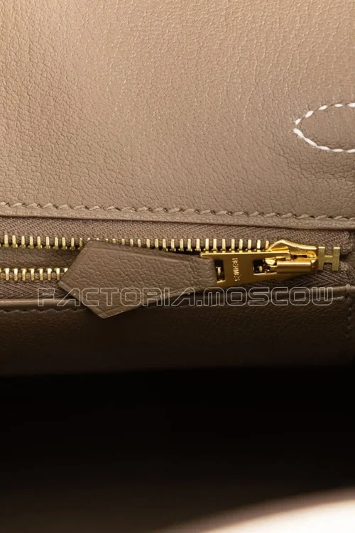 Hermes Birkin 25 Ostrich Special Order (HSS) Beton/Gris Asphalte GHW