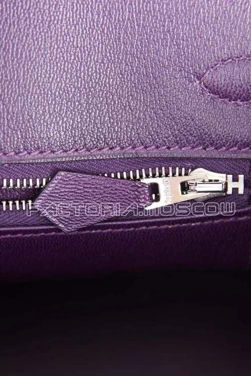 Hermes Birkin 25 Porosus Lisse Colour Cassis PHW