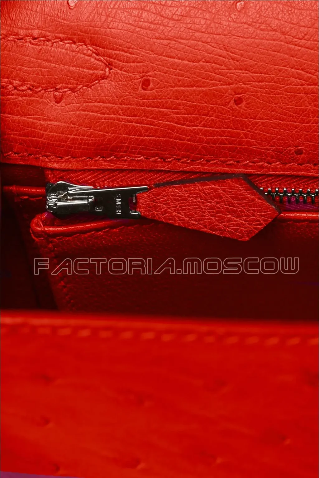 Hermes Kelly Sellier 25 Ostrich Rouge Casaque PHW