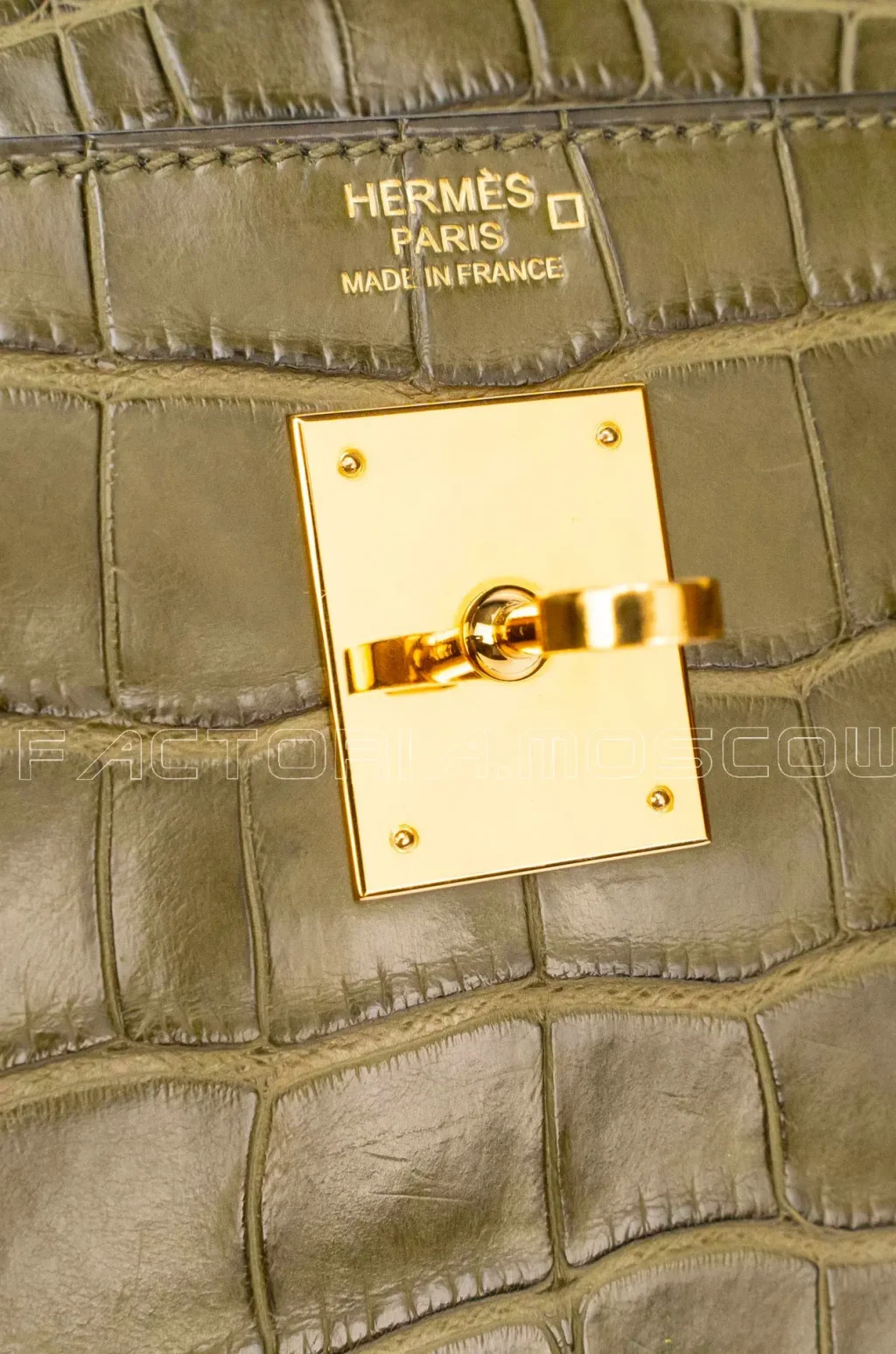 Hermes Kelly Retourne 32 Alligator matte Vert Veronese GHW