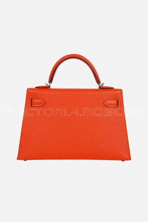 Hermes Kelly mini ll 20 Bi-color Chèvre Orange Feu/Rose Sakura PHW