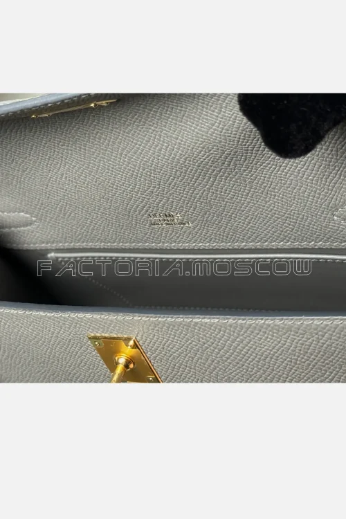 Hermes Kelly Pochette Epsom Colour Gris Meyer GHW