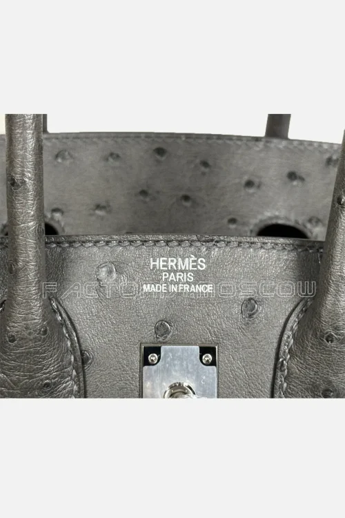 Hermes Birkin 25 Ostrich Colour Gris Etain PHW