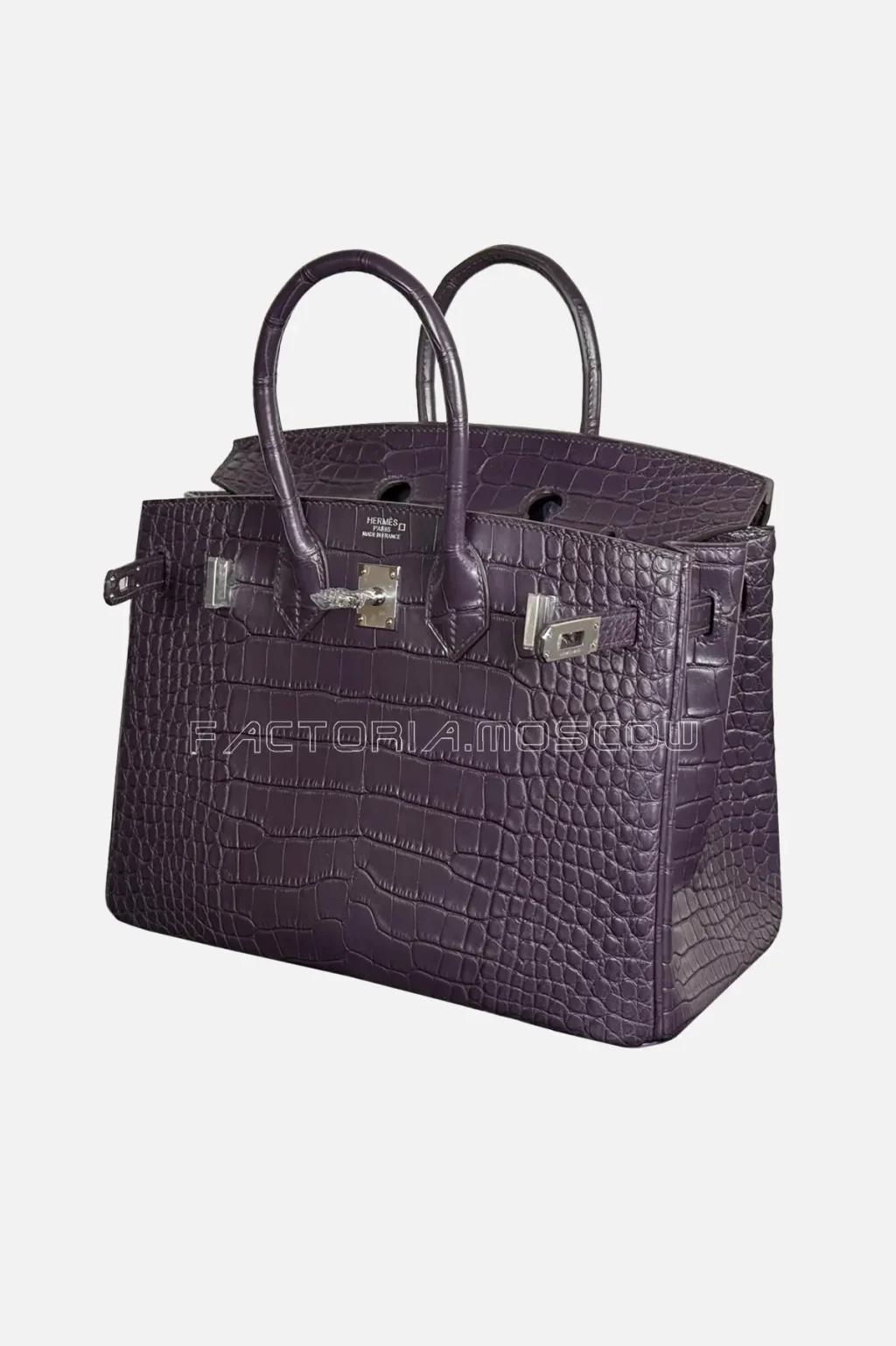 Hermes Birkin 25 Alligator Matte Colour Raisin Hardware PHW