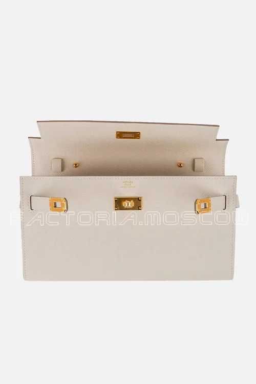 Hermes Kelly Classique To Go Wallet Epsom Craie Hardware Ghw