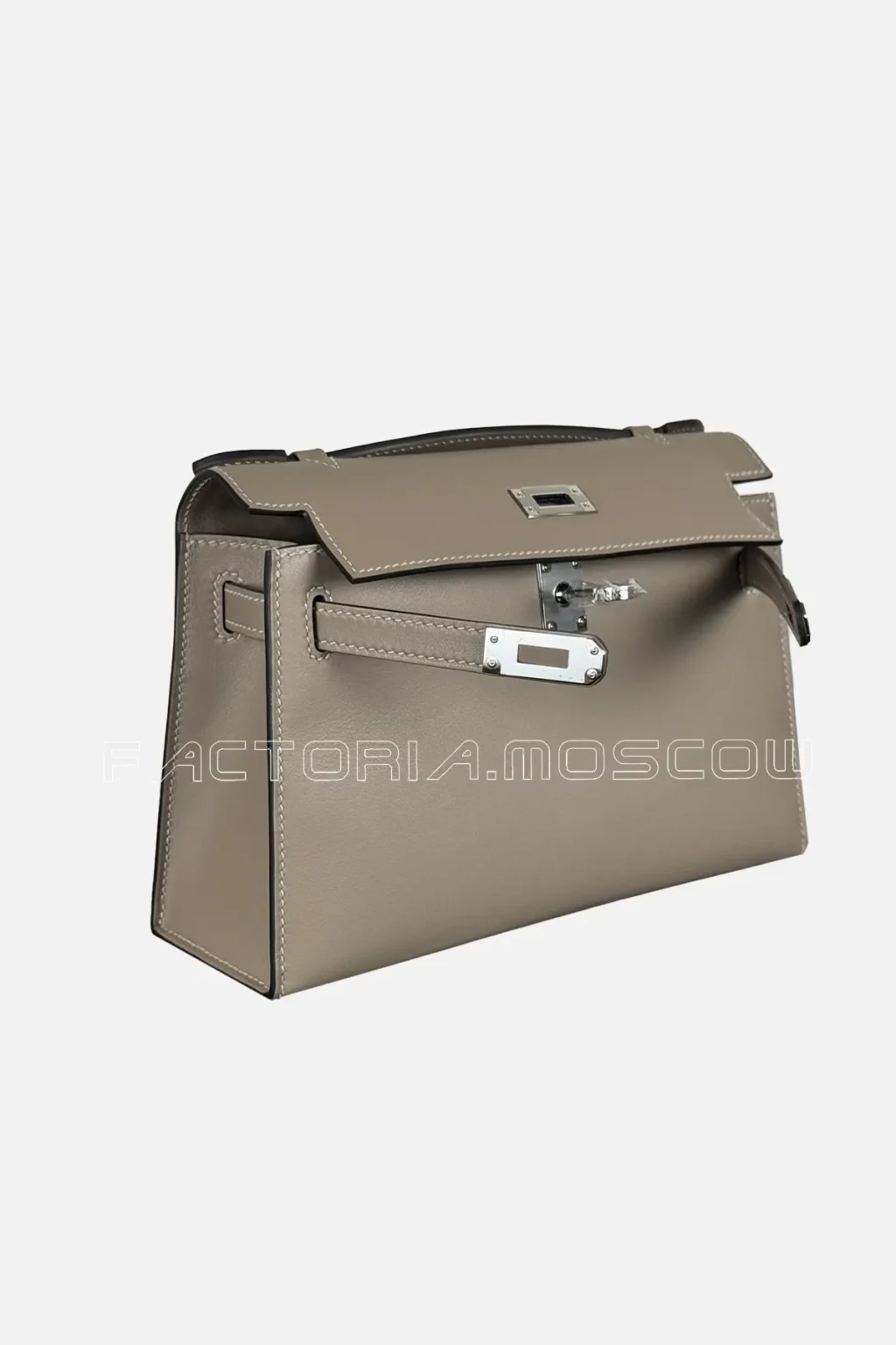 Hermes Kelly Pochette Swift Colour Gris Asphalt PHW