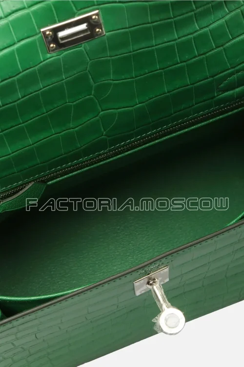 Hermes Kelly Retourne 25 Crocodile Niloticus matte Cactus PHW