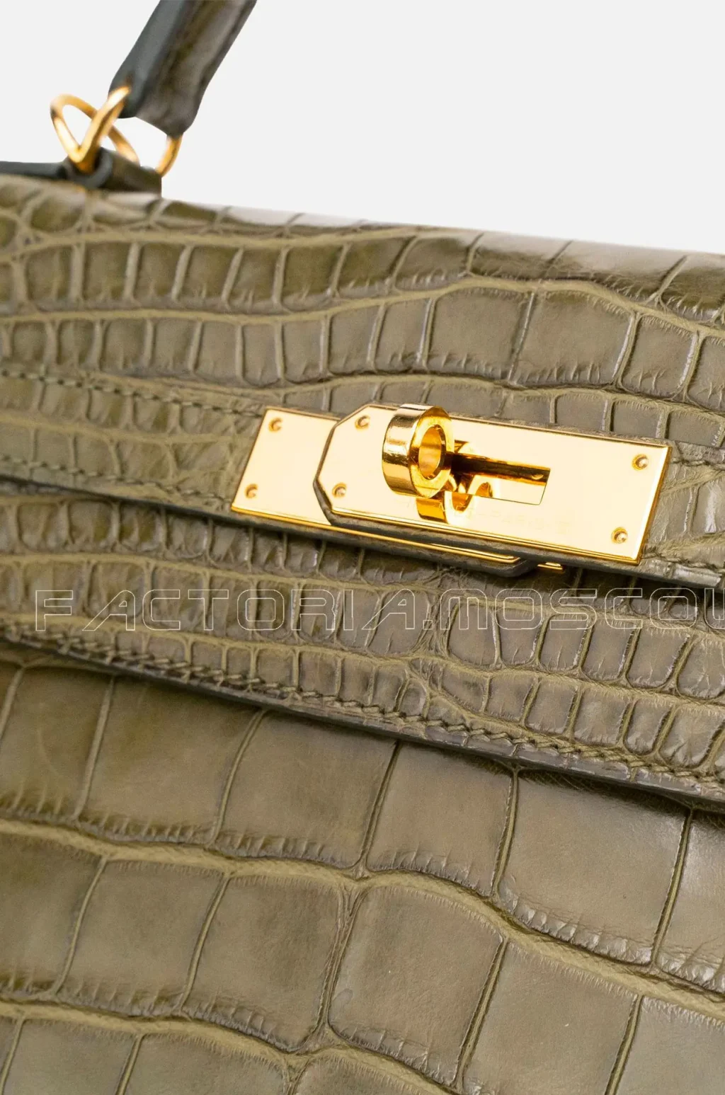 Hermes Kelly Retourne 32 Alligator matte Vert Veronese GHW