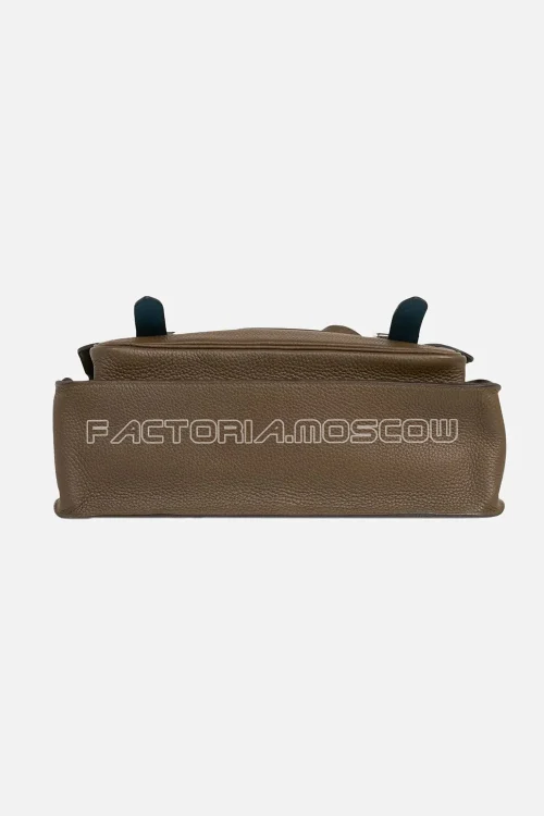 Hermes Steve Caporal Messenger 35 Bag Clemence Etoupe PHW
