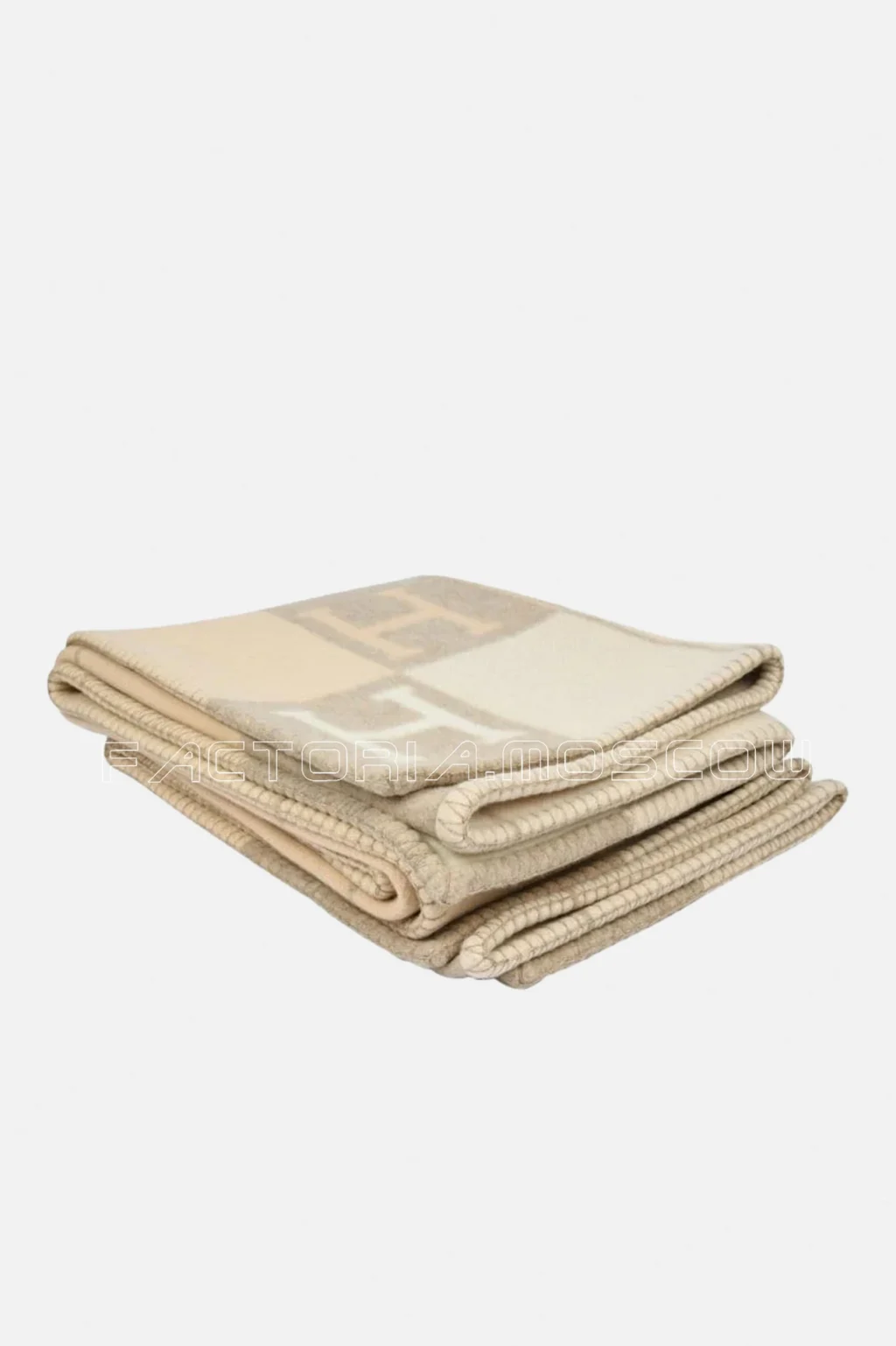 Hermes Avalon I Signature H Coco and Camomille Throw Blanket