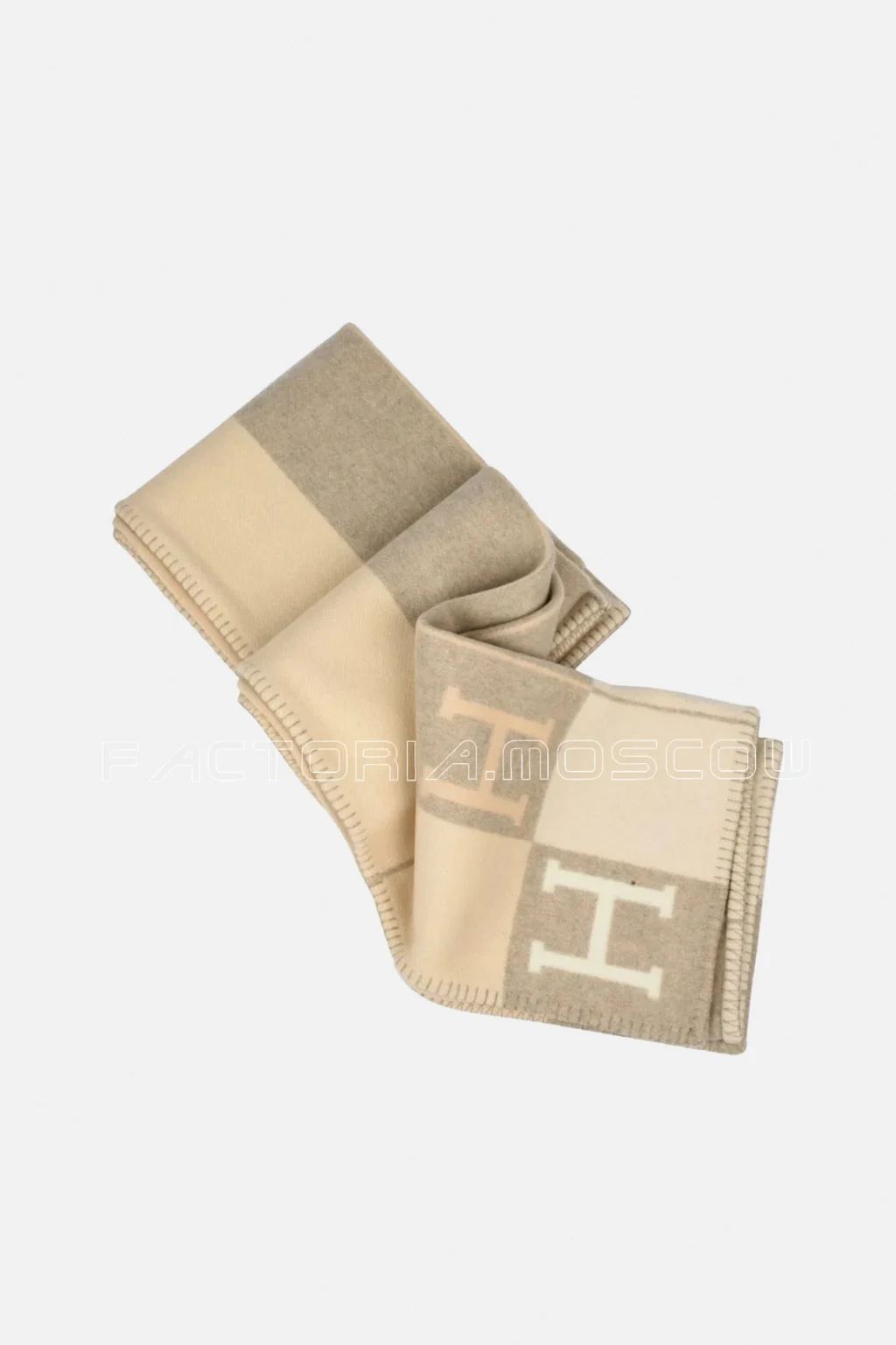 Hermes Avalon I Signature H Coco and Camomille Throw Blanket