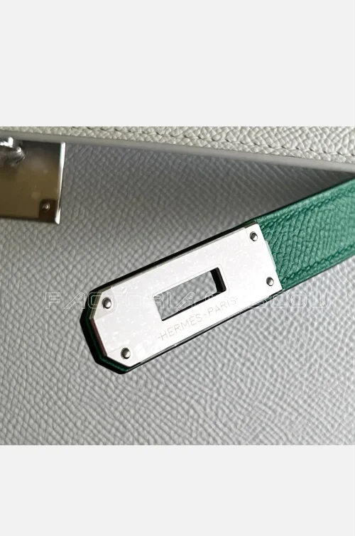 Hermes Kelly Sellier 28 Special Order HSS Epsom White/Vert Jide PHW