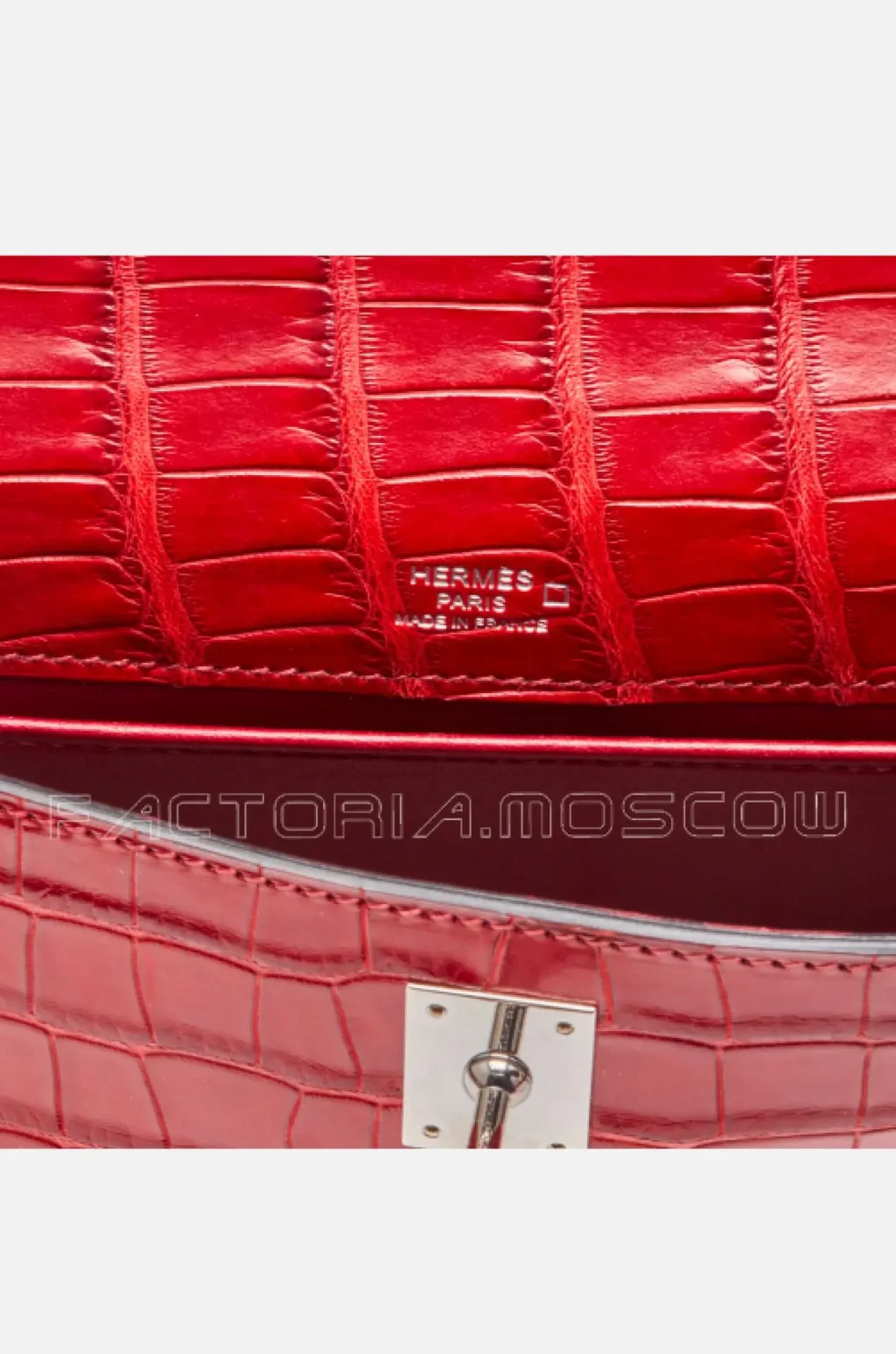 Hermes Kelly Pouchette Alligator matte Colour Rouge H PHW