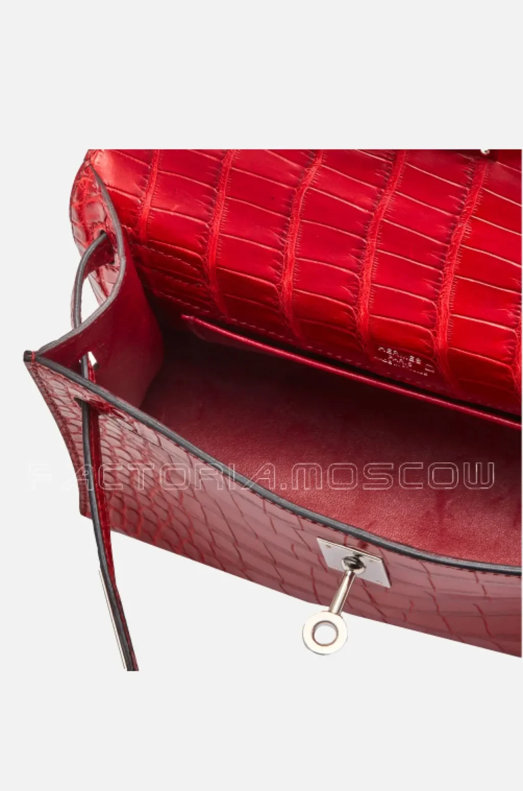 Hermes Kelly Pouchette Alligator matte Colour Rouge H PHW