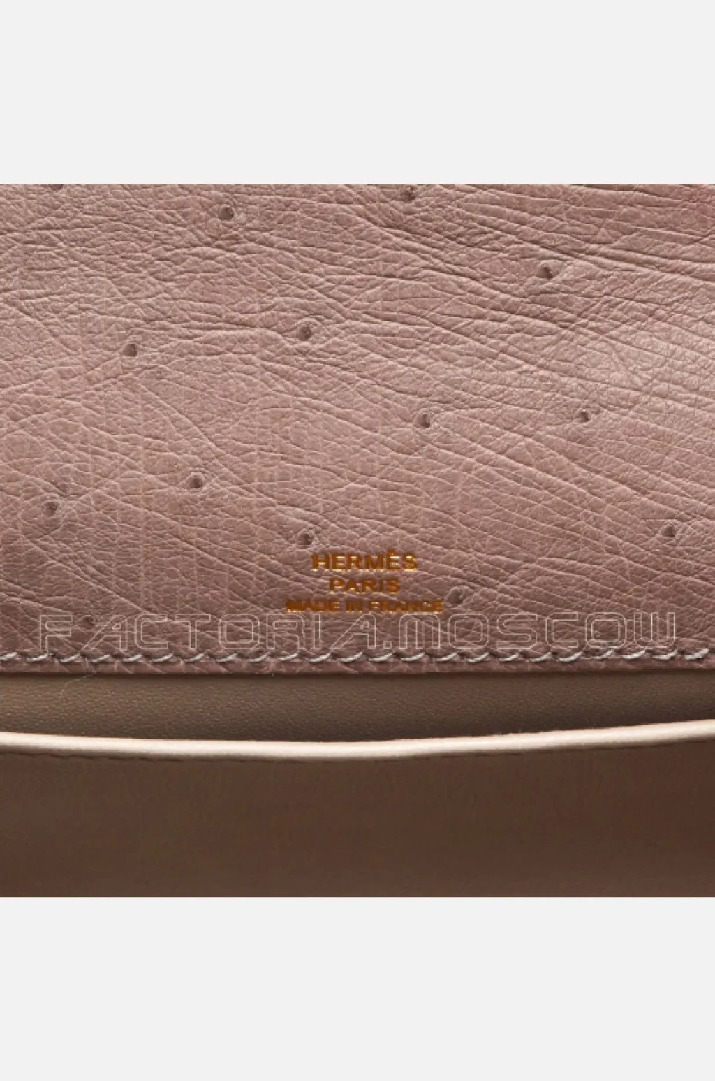 Hermes Kelly Pouchette Ostrich Colour Gris Tourterelle GHW