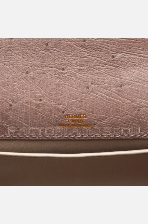 Hermes Kelly Pouchette Ostrich Colour Gris Tourterelle GHW