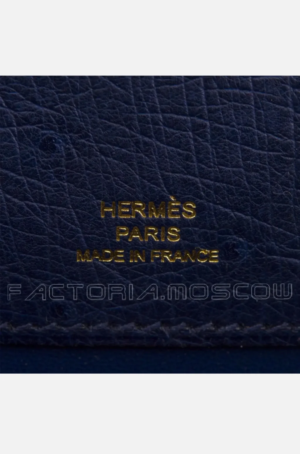 Hermes Kelly Pouchette Ostrich Colour Blue iris GHW