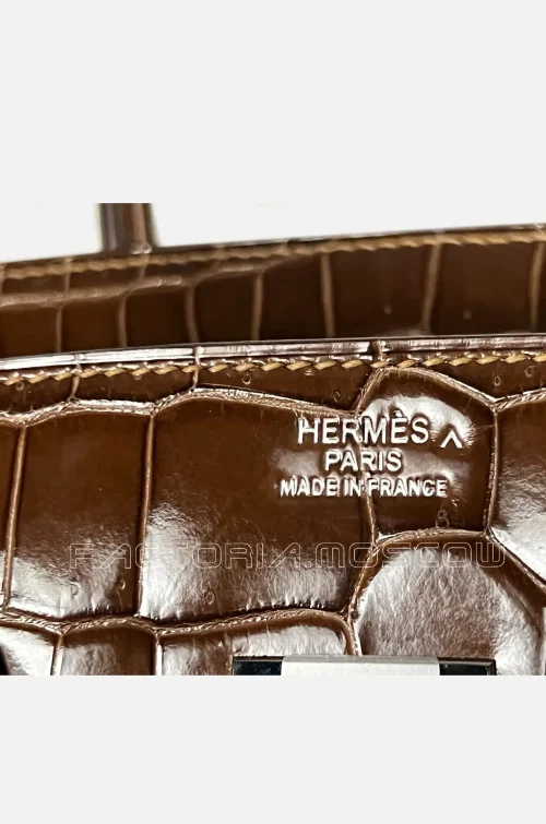 Hermes Birkin 35 Porosus lisse Colour Ficelle PHW